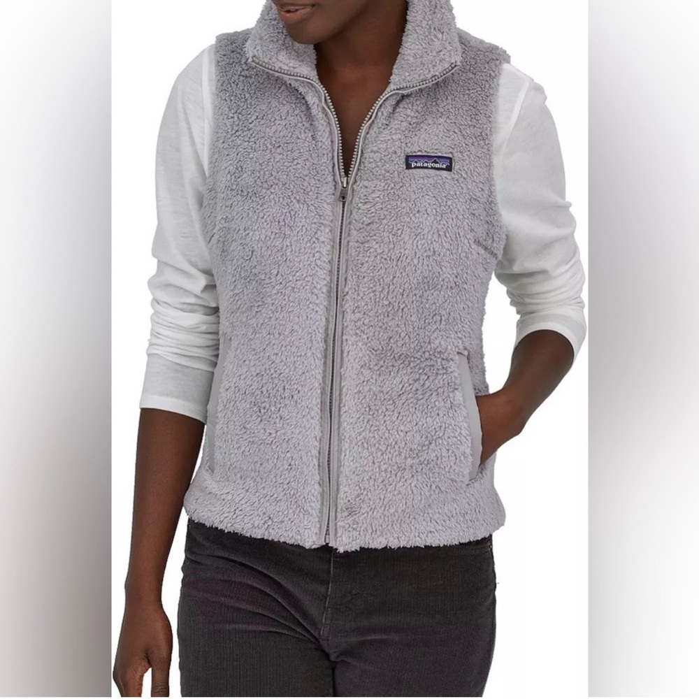 Patagonia Los Gatos Fleece Vest Drifter Grey Women’s M Soft High Pile Full Zip
